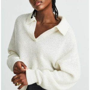 Everlane The Alpaca Waffle Stitch Polo Sweater Women’s Size Small